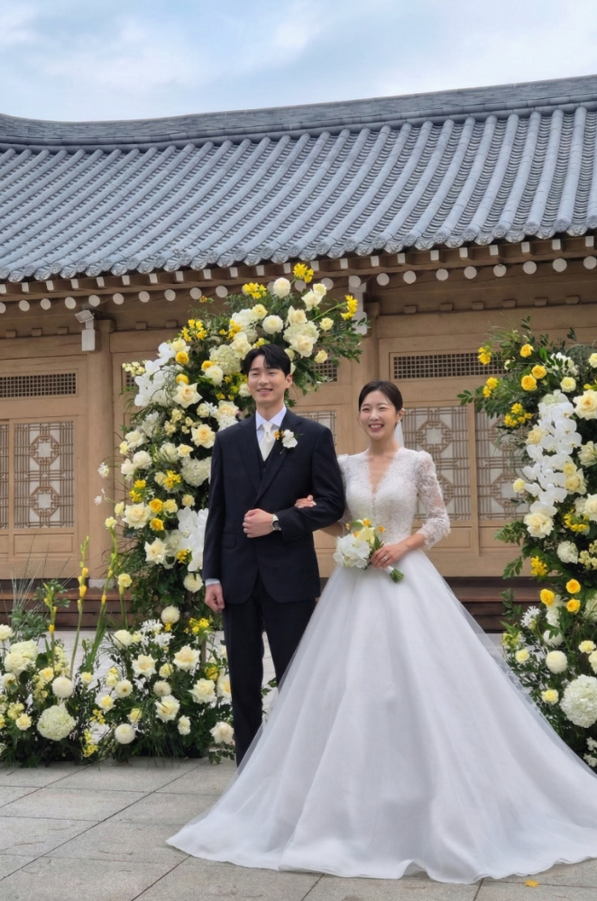 웨딩아치 생화연출